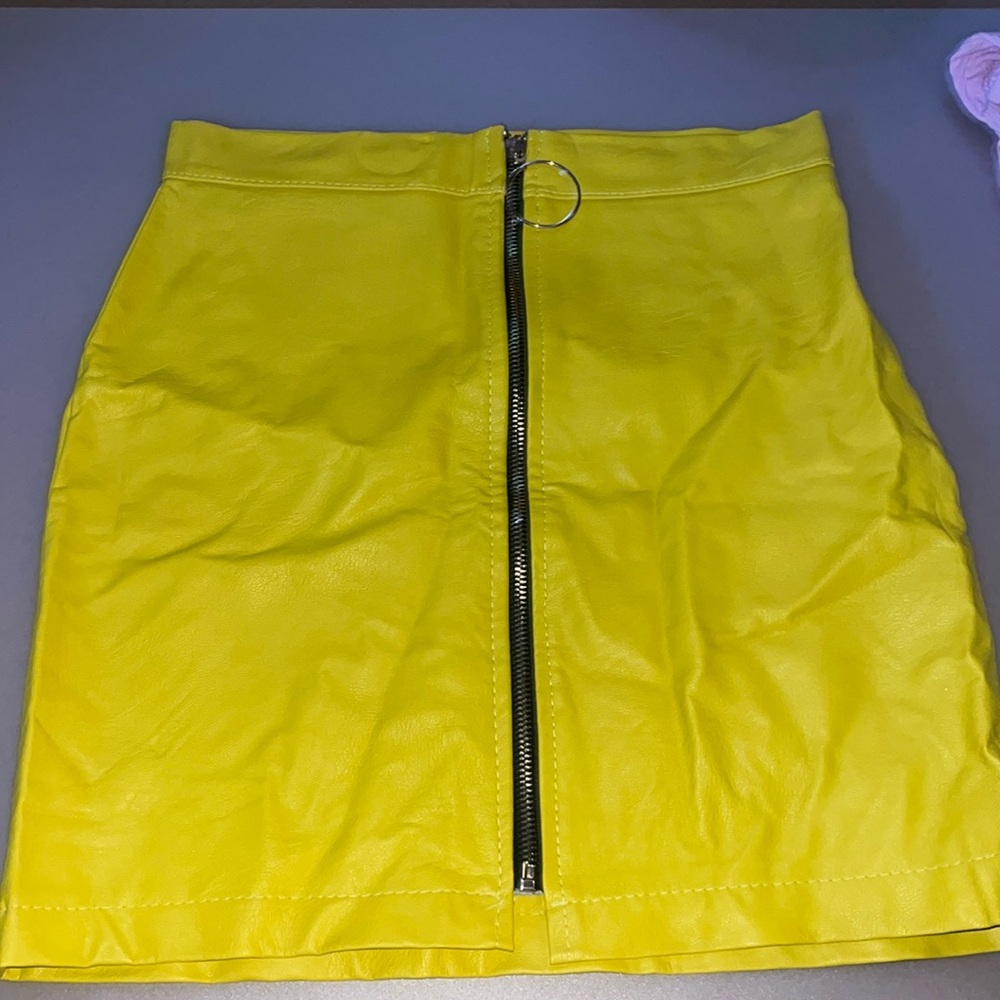 Yellow Zip Up New Collections Skirt